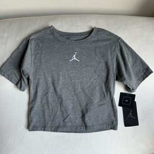 Jordan Toddler Embroidered Jump Man Crop Top Gray Size 3-4T B21